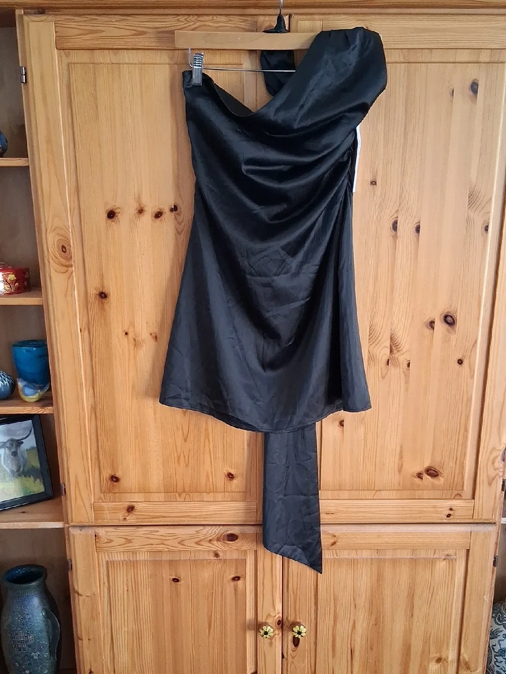 NWT Princess Polly Strapless Bodycon Black Artiste Scarf Mini Dress Size 8 - Picture 2 of 8